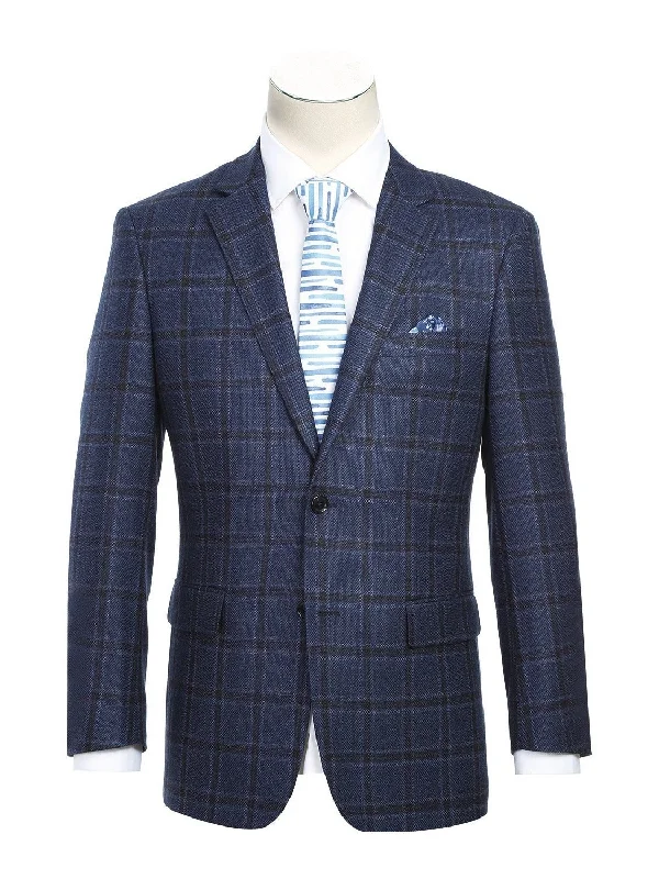 Men's Classic Fit Wool Checked Blazer