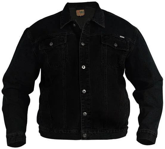 DUKE WESTERN STYLE TRUCKER DENIM JACKET IN BLACK CHEST SIZE SMALL TO XL