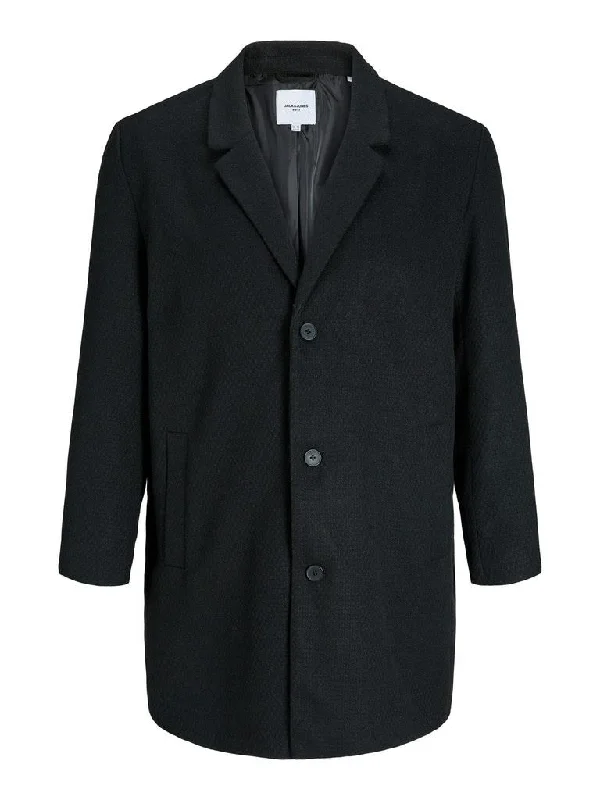 Jack & Jones Men's Plus Size Coat in Black, 1XL to 6XL