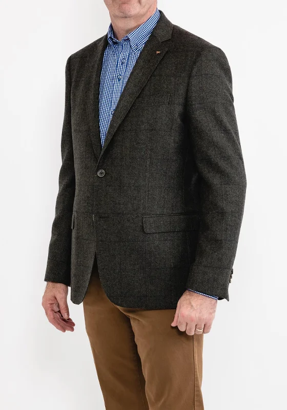 Magee 1866 Herringbone Blazer, Dark Green