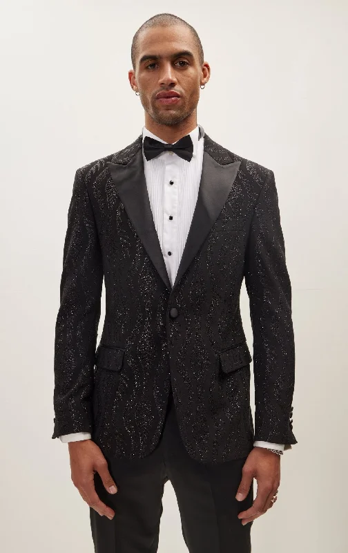 Dragon Tail Sparkle Shawl Lapel Tuxedo Jacket