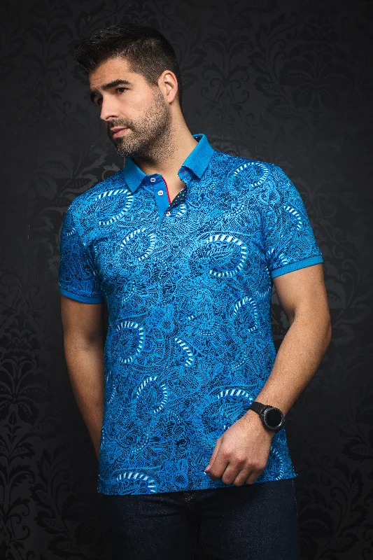 Au Noir Stretch Short-Sleeve Polos | Costilla Cobalt