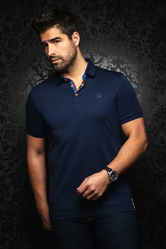 Au Noir Stretch Short-Sleeve Polo | Eagle Navy