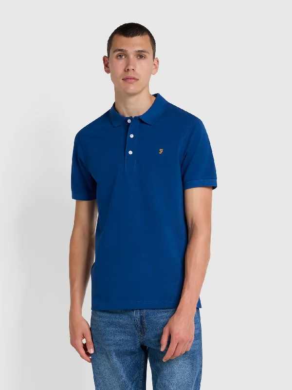 Blanes Organic Cotton Polo Shirt In Blue Peony