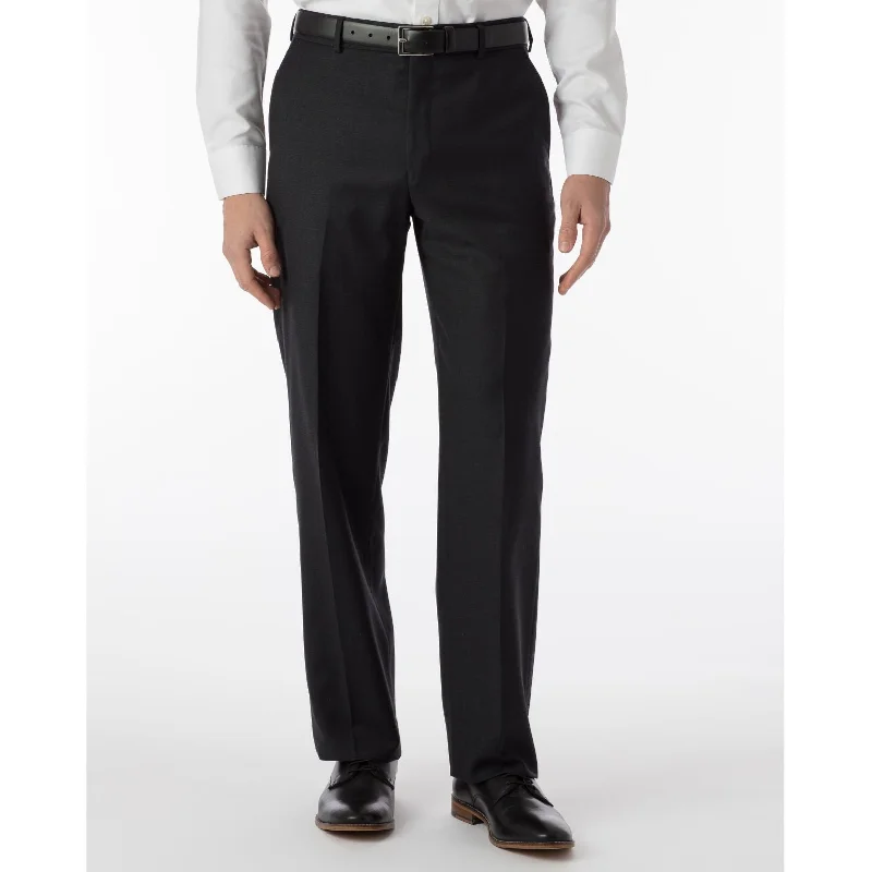 Super 120s Luxury Wool Serge Comfort-EZE Trouser in Charcoal (Flat Front Models) by Ballin