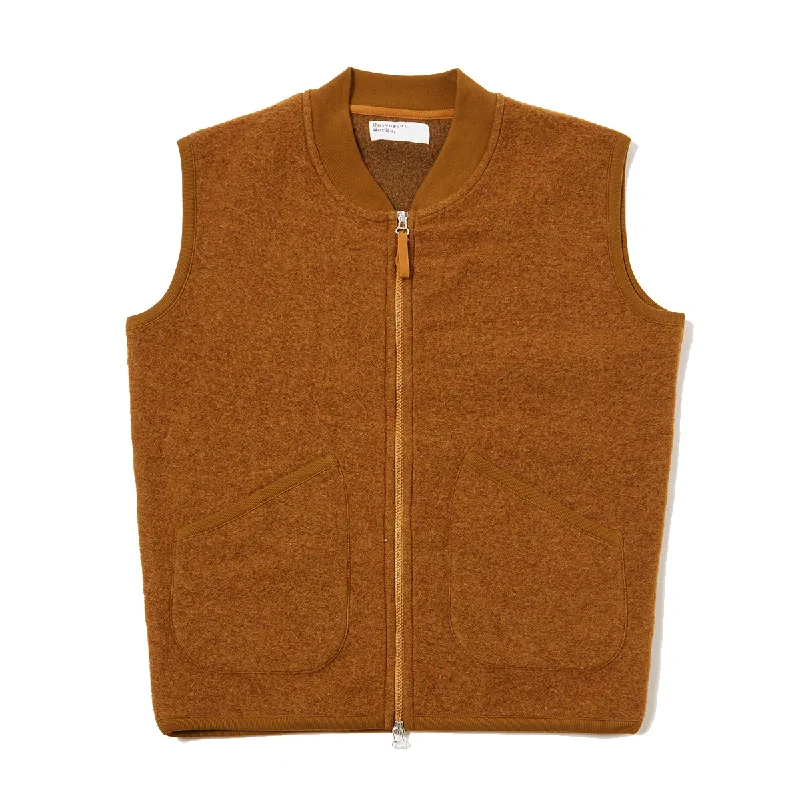 Zip Waistcoat - Mustard Wool Fleece