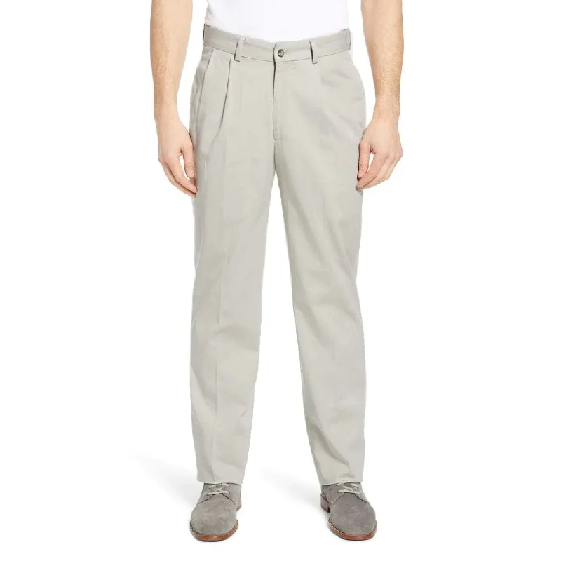 Washed Khaki Pant in Stone (Oak Double Reverse Pleat) by Charleston Khakis